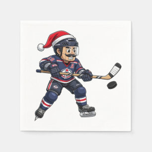 Nutcracker Hockey Athlete Winter Sports Christmas Napkins