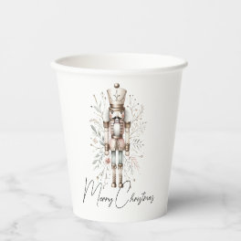 Nutcracker Holiday Cheer Pink Gold Paper Cups