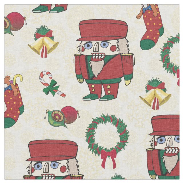 Nutcracker Holiday Christmas Fabric (Close Up)