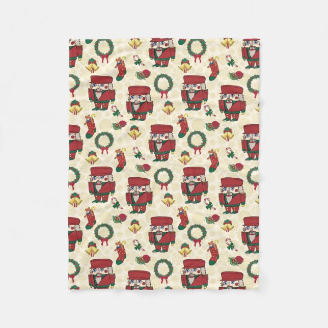 Nutcracker Holiday Christmas Fleece Blanket (Front)