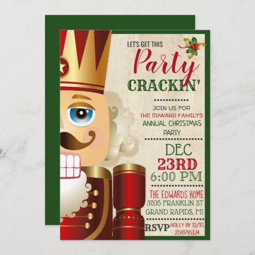 Nutcracker Holiday Christmas Invitation