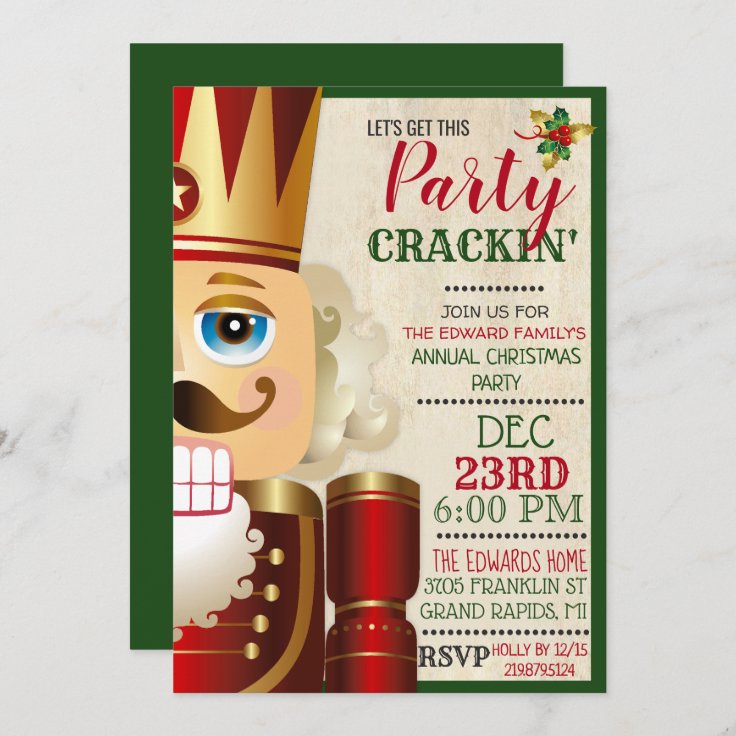 Nutcracker Holiday Christmas Invitation | Zazzle