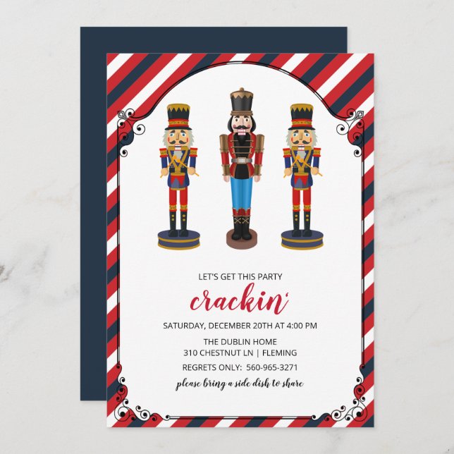 Nutcracker Holiday Christmas Party Invitation (Front/Back)