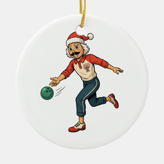 Nutcracker Holiday Game Thrower Casual Christmas   Ceramic Ornament (Front)