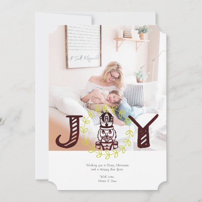 Nutcracker Holiday Photo Card Joy (Front)