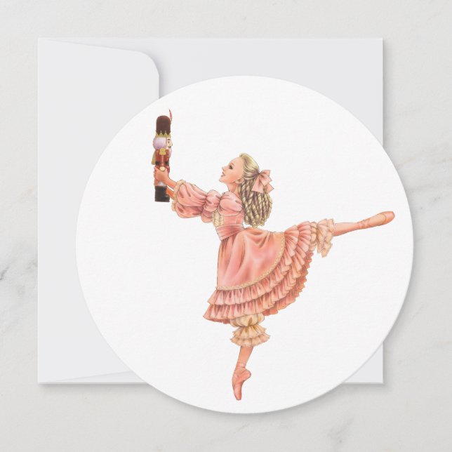 Nutcracker Holiday Round Invitations (Front)