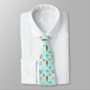 Nutcracker, horse, angel and bird Xmas pattern Neck Tie