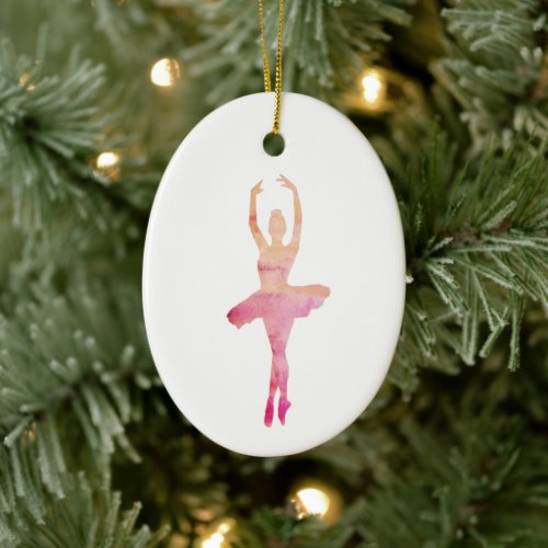 Nutcracker Illustration Christmas Ballerina  Ceramic Ornament