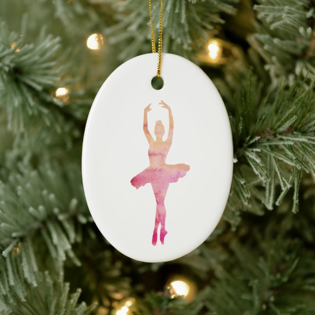 Nutcracker Illustration Christmas Ballerina  Ceramic Ornament (Tree)
