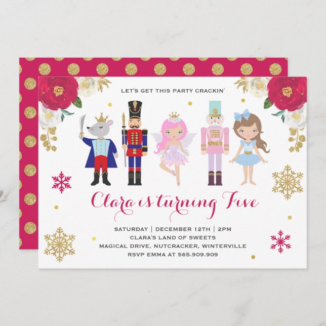 Nutcracker Invitation Sugar Plum Fairy Invitation (Front/Back)