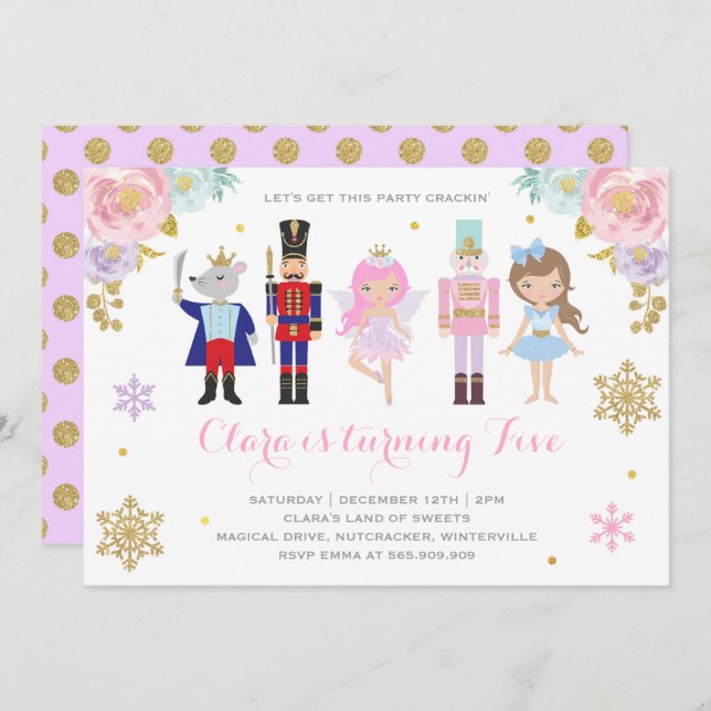 Nutcracker Invitation Sugar Plum Fairy Invitation (Front/Back)