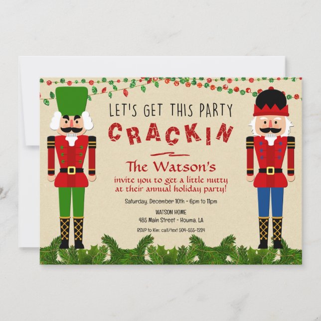 Nutcracker Invitations, Christmas Nutcracker Invitation (Front)