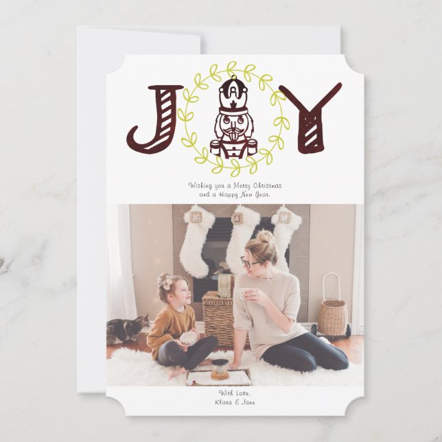 Nutcracker Joy Holiday Photo Card (Front)