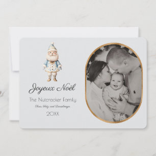 Nutcracker Joyeux Noël Photo Greeting Card