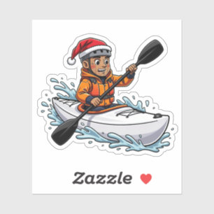Nutcracker Kayaker Water Sports Holiday Adventure Sticker