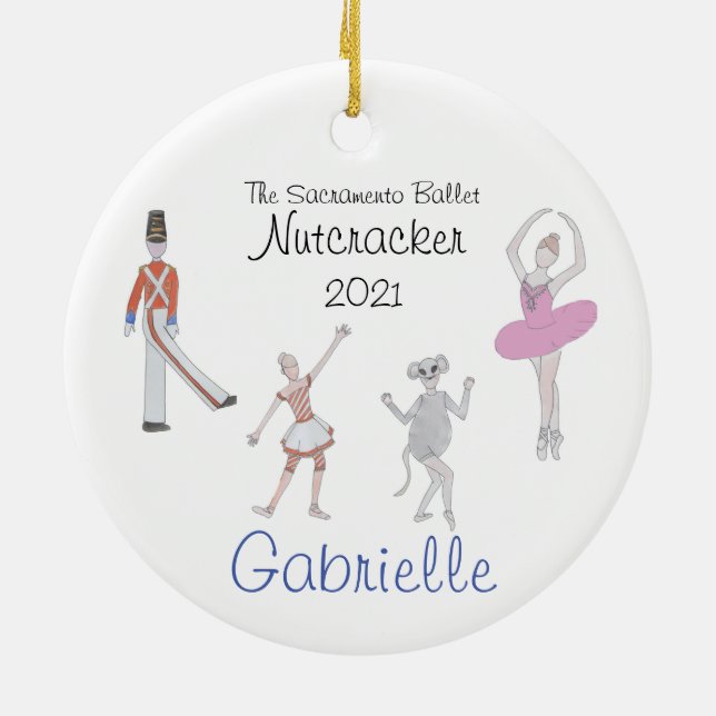Nutcracker Keepsake Ornament (custom) (Back)