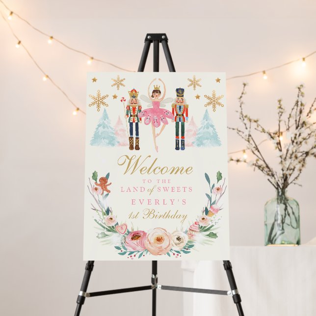 Nutcracker Land Of Sweet Birthday Party Welcome  Foam Board (In Situ (Stand))