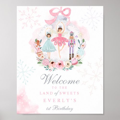 Nutcracker Land Of Sweet Birthday Party Welcome Poster