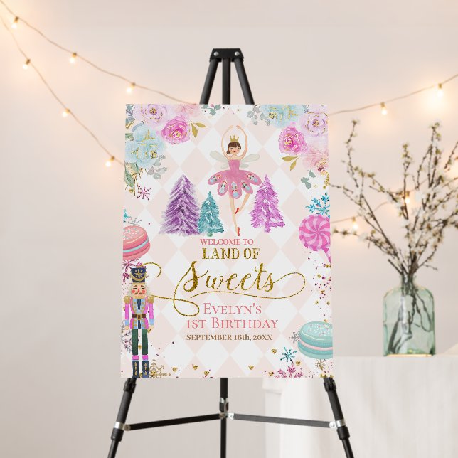 Nutcracker Land of Sweets 1st Birthday Welcome Foam Board (In Situ (Stand))