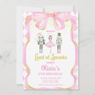 Nutcracker Land Of Sweets Fairy Pink Invitation