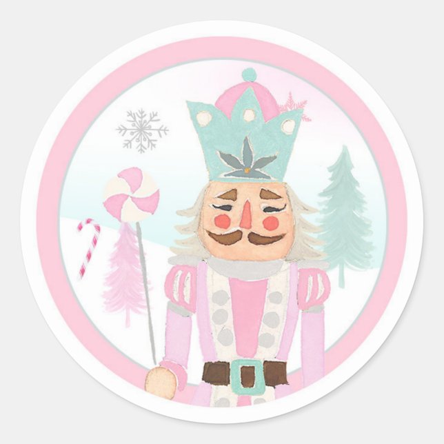 Nutcracker Land of Sweets Girl Birthday Cupcake Classic Round Sticker (Front)
