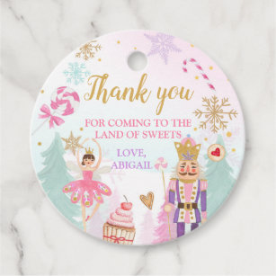 Nutcracker Land of Sweets Girl Birthday Gift Favor Tags