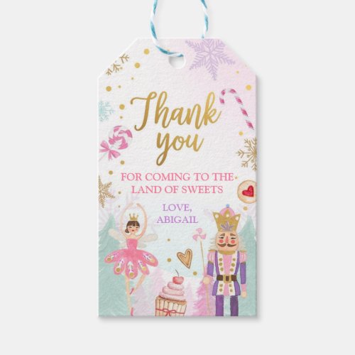 Nutcracker Land of Sweets Girl Favor Thank You Gift Tags