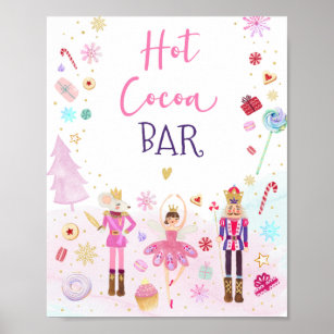 Coffee Bar Sign Nutcracker Birthday Decor Warm up at the Hot Coffee Bar  Land of Sweets Pink Nutcracker Ballet Decor Download Printable 0352 