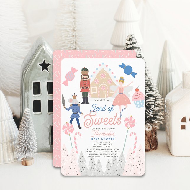Nutcracker Land of Sweets Pink Baby Shower Invitation (Creator Uploaded)