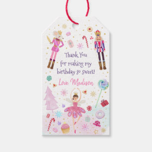 Nutcracker Land of Sweets Pink Gold Birthday Gift Tags