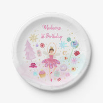 Nutcracker Land of Sweets Pink Gold Birthday Paper Plates