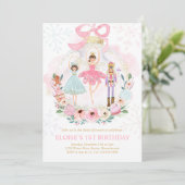 Nutcracker Land Of Sweets Sugar Plum Fairy Pink Invitation (Standing Front)