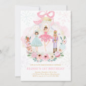 Nutcracker Land Of Sweets Sugar Plum Fairy Pink Invitation (Front)