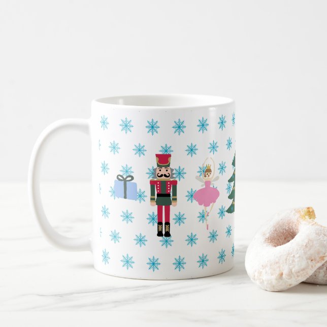 Nutcracker Let it Snow Christmas Coffee Mug (With Donut)