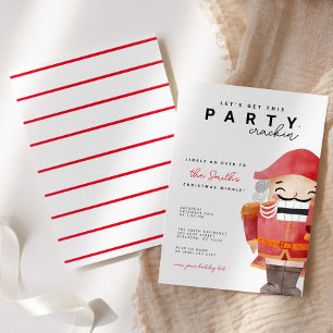 Nutcracker Let's get this party crackin' Holiday Invitation