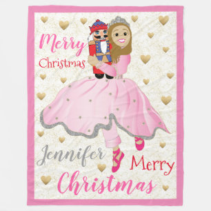 Nutcracker Lt Brwn Hair Fleece Blanket/Large Blanket