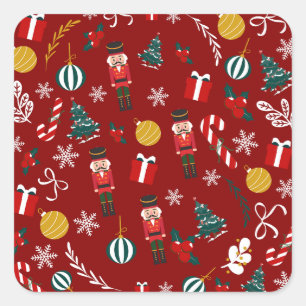 Nutcracker Magic Pattern Square Sticker