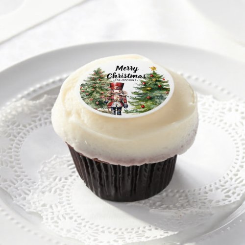 Nutcracker Merry Christmas  Edible Frosting Rounds