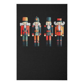 Nutcracker Merry Christmas Faux Canvas Print