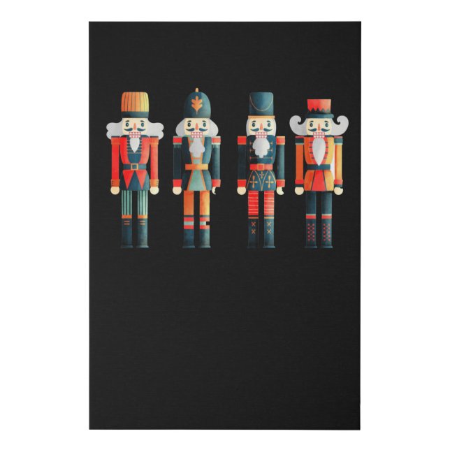 Nutcracker Merry Christmas Faux Canvas Print (Front)