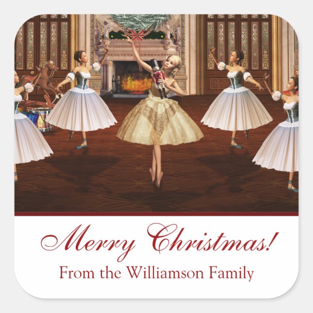Nutcracker Merry Christmas Gift Stickers (Front)