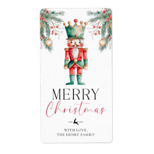 Nutcracker Merry Christmas Gift Tag Stickers