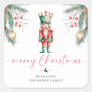Nutcracker Merry Christmas Gift Tag Stickers