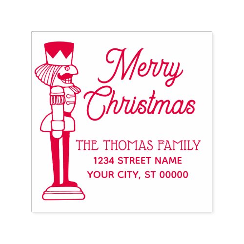 Nutcracker Merry Christmas Name Return Address 1B Self_inking Stamp