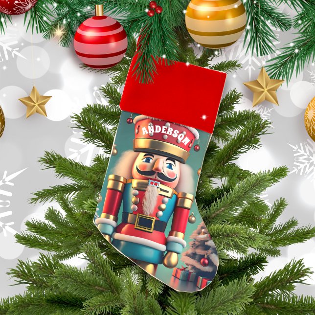 Nutcracker Merry Christmas Personalized Kids Name Stocking (Creator Uploaded)
