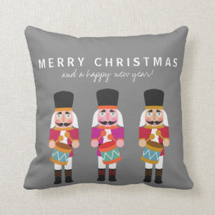 Nutcracker Merry Christmas Throw Pillow