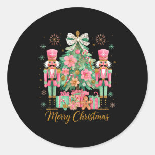 Nutcracker Merry Christmas Tree Ballet Dance Women Classic Round Sticker