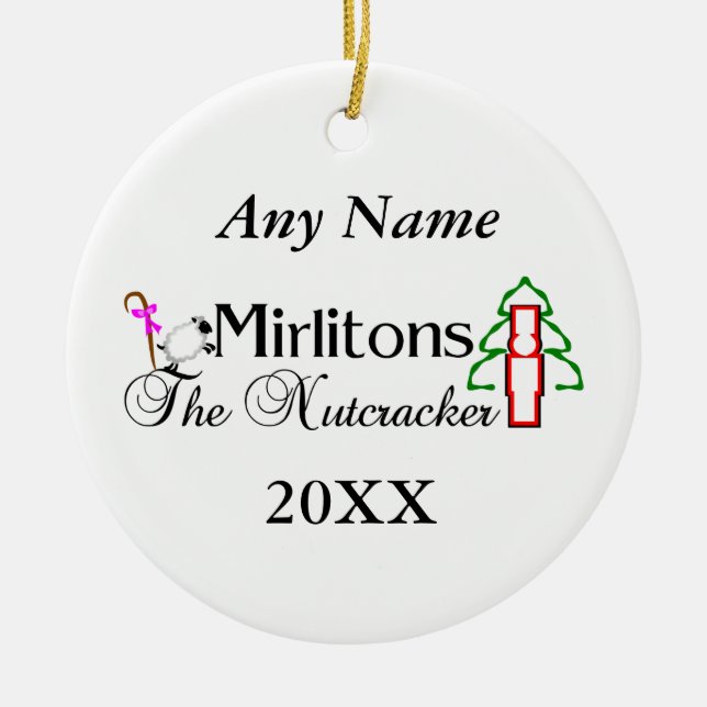 Nutcracker Mirlitons Ceramic Ornament (Front)