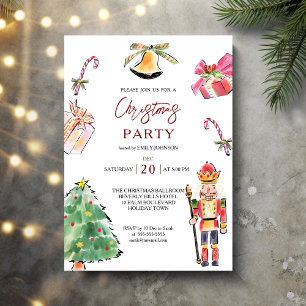 Nutcracker modern sketch Christmas Party Invitation