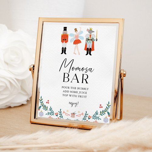 Nutcracker Momosa Bar Christmas Baby Shower Poster